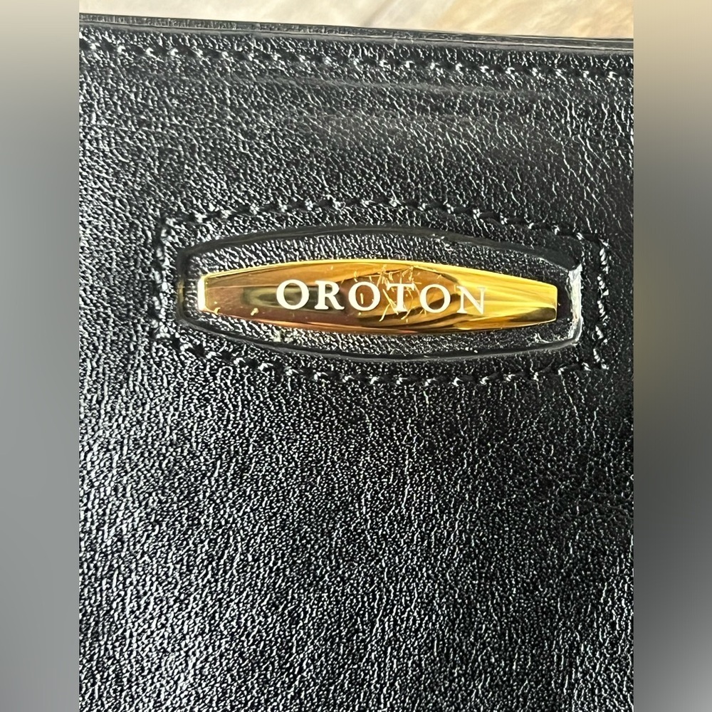 Oroton black leather shoulder handbag - Picture 9 of 15